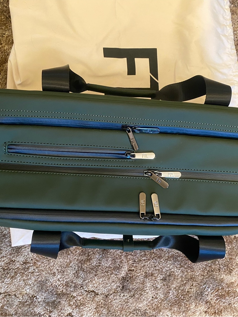 Forest Green FTL Duffel Bag Minimalist Travel Carry Sturdy For the Love - Picture 5 of 8